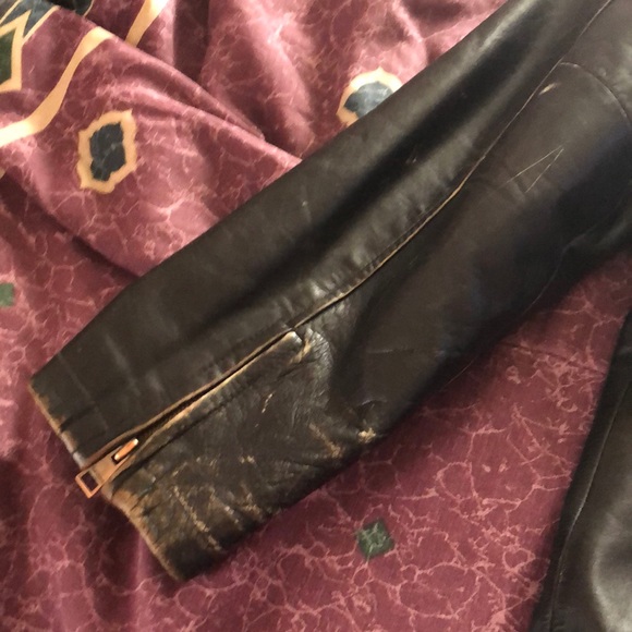 MENS VINTAGE LEATHER RIDING JACKET Black - Picture 5 of 7